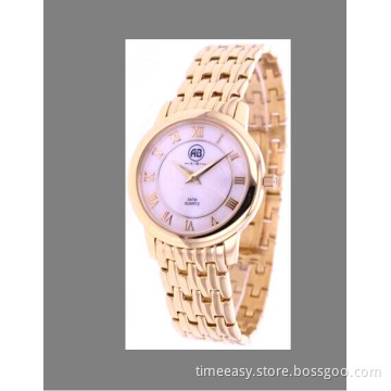 Fashion Stainless Steel Women Watch with Gold Plating